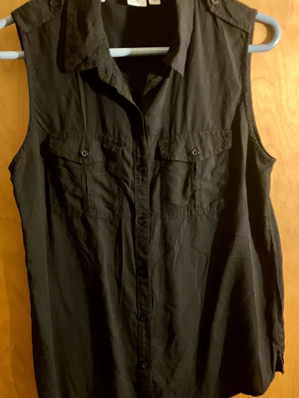 bp Black Sleeveless Button-Down Shirt